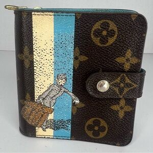 🩵Louis Vuitton Monogram Groom Compact Wallet w/Blue Interior LIMITED EDITION!🩵